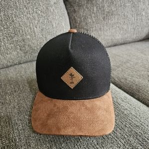 Origens Suede leather billed Hat